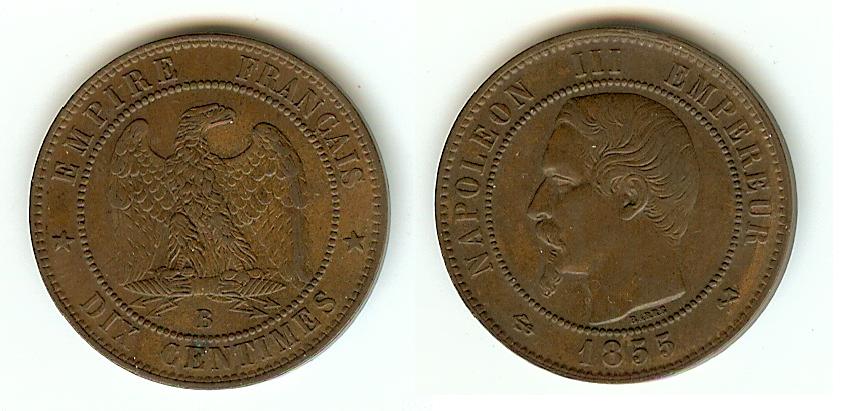 10 Centimes Napoléon III 1855B Rouen SUP-